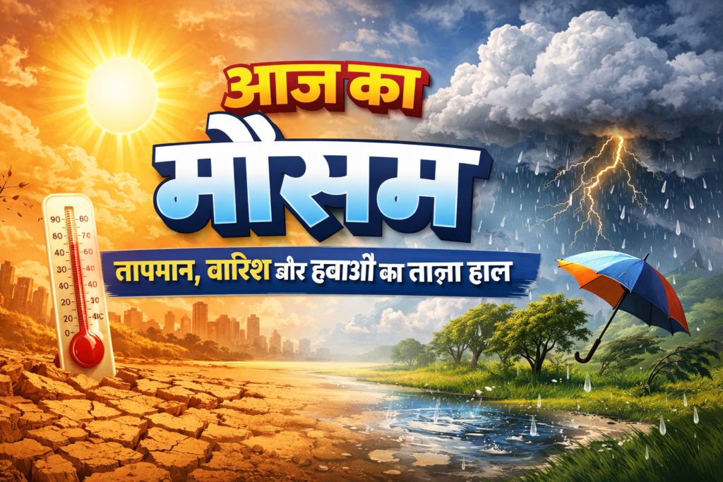 आज का मौसम: तापमान, बारिश और हवाओं का ताज़ा हाल