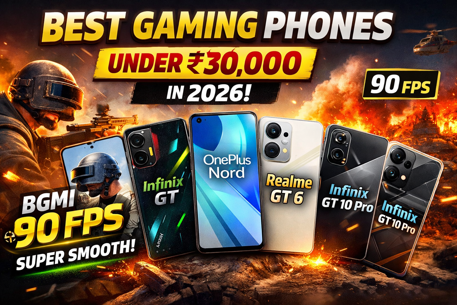 Best Gaming Phone Under 30000 in 2026 | BGMI 90FPS Phones