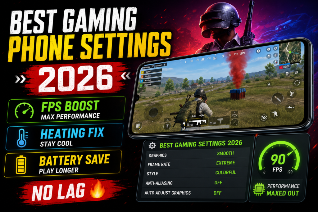 Best Gaming Phone Settings 2026 for FPS Boost, Heating Fix and Battery Save