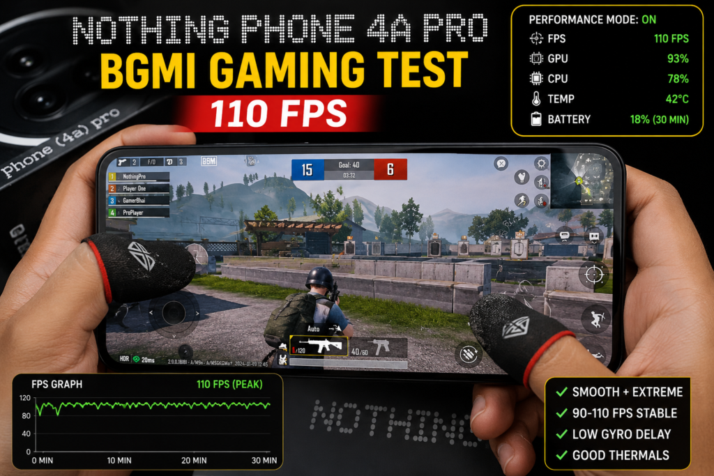 Nothing Phone 4a Pro BGMI Gaming Test 110 FPS"