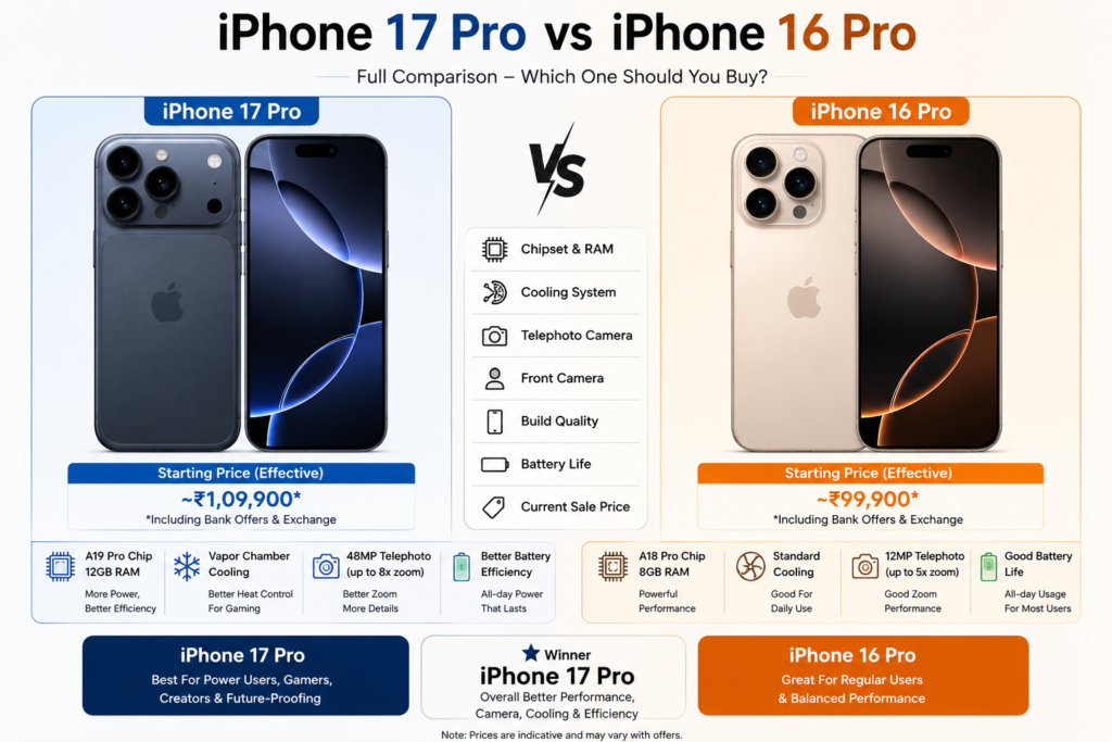 iPhone 17 Pro vs iPhone 16 Pro comparison